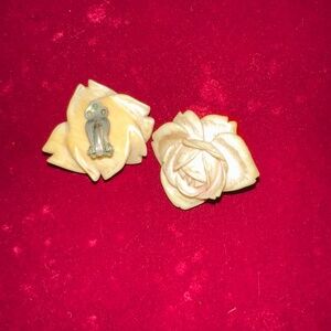 Antique Clipon Rose Earrings